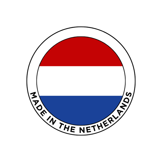 Made in the Netherlands icon indicating high-quality Dutch production.